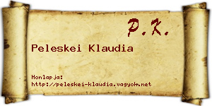 Peleskei Klaudia névjegykártya
